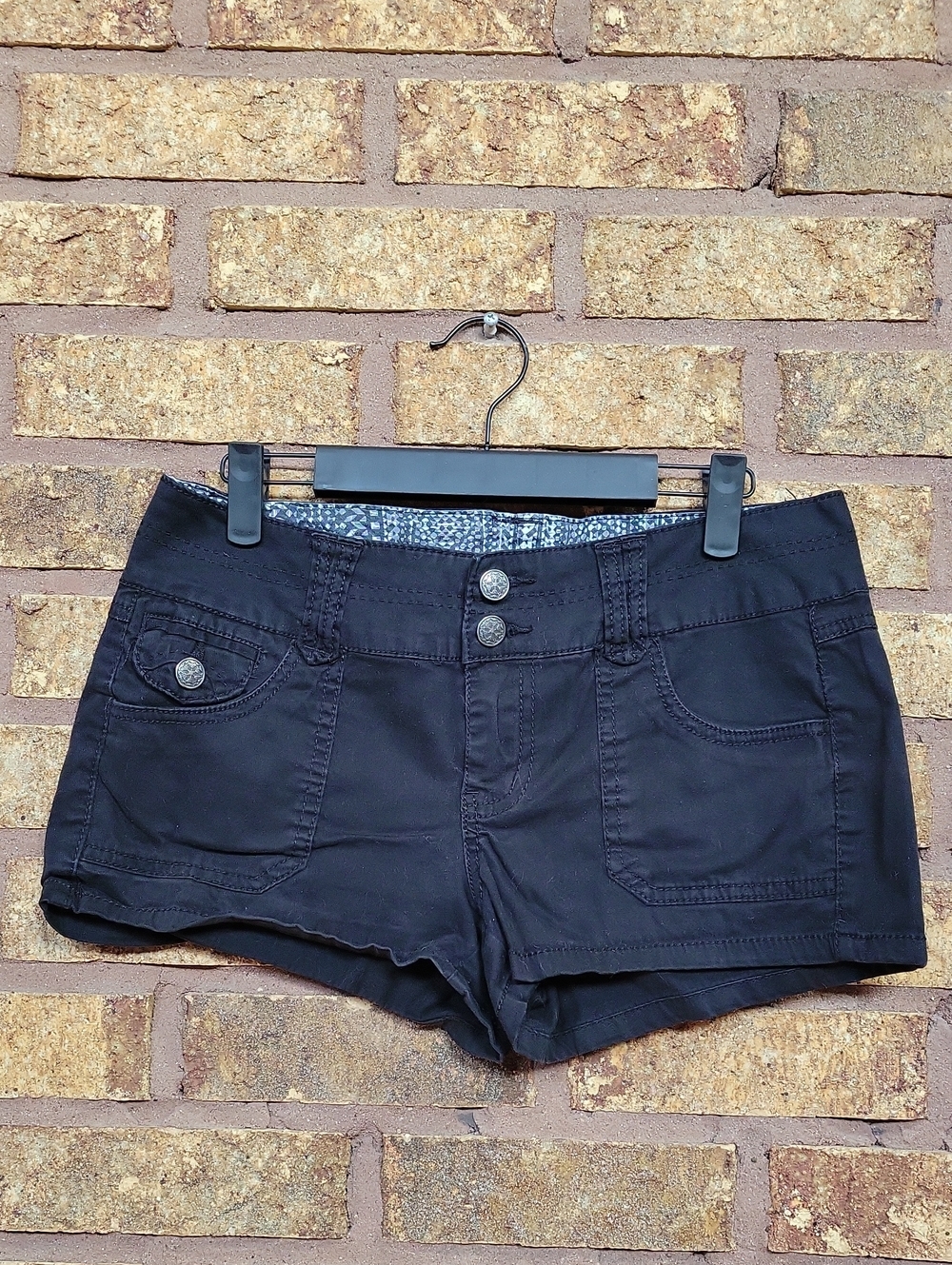 Boom Boom Jeans Black Casual Cotton Stretch Shorts Size 7 Juniors